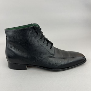 Roland Cartier Preto Todo em Couro Lace Up Smart Clássico Formal Chukka Botas Tamanho EU41 UK7