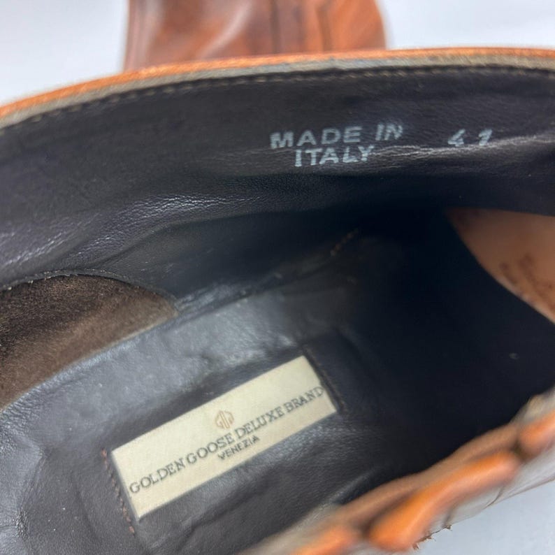Golden Goose Boots Size EU41 UK8 Deluxe Brown Cowboy Western Chelsea Boho Bootie image 14