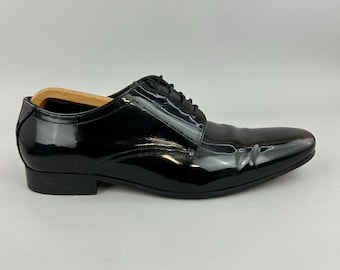 Moss Bros Schuhe Größe EU43 UK9 Schwarz Lackleder Abend Oxford Smart-Formal