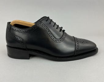 Samuel Windsor Shoes Men\'s Size 9 Black Leather Cap Toe Oxford Dress Shoes Oxford Shoe - Black – Samuel Windsor main image 2
