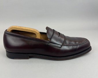 Peal & Co Brooks Brothers Made In England Burgund Slip On Penny Loafers Schuhe EU 42.5 UK8.5 E