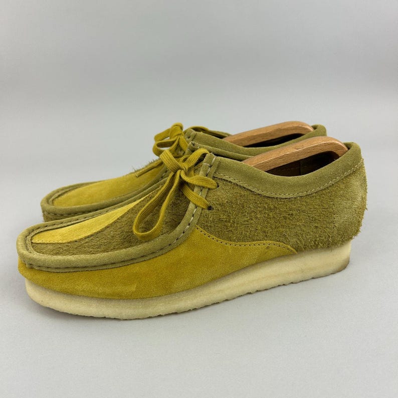 Zapatos Clarks Originals para hombre, talla UK 6.5, modelo Wallabee Olive Combi, mocasín náutico de ante. imagen 5
