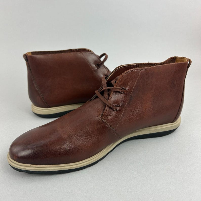Clarks Glaston Mellanbruna Läder Chukka Läder Lätta Klackstövlar Storlek EU41 UK7 bild 9