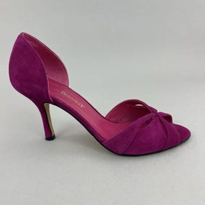 LK Bennett Fuchsia Suede Slip On Court Pumps Stiletto Heels Dress Shoes EU36 UK3