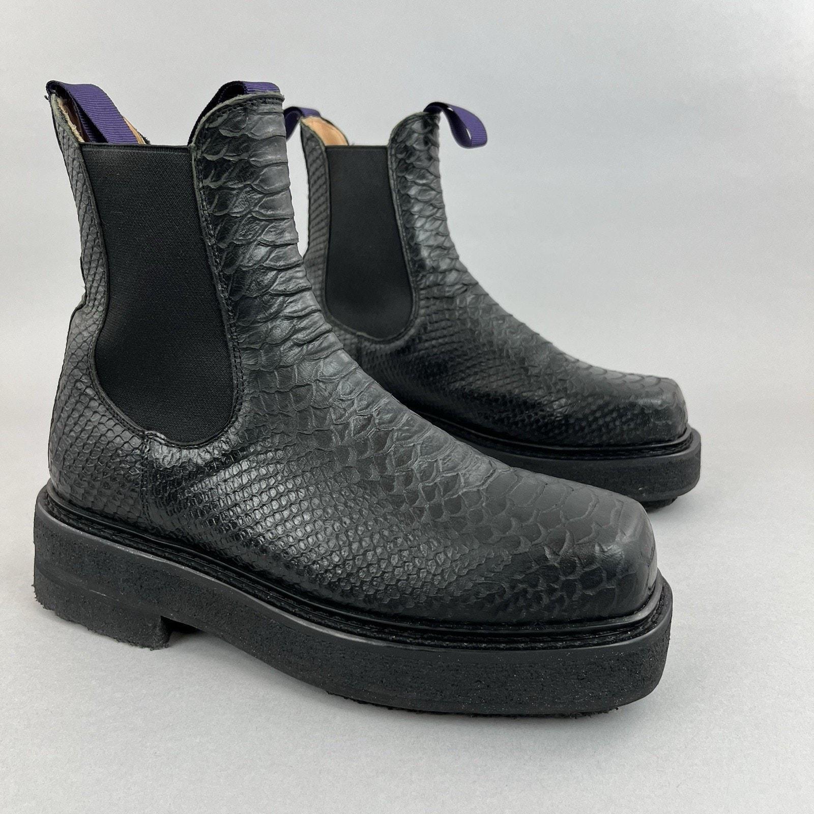 Eytys Ortega Black Snakeskin Leather Platform Chunky Chelsea 