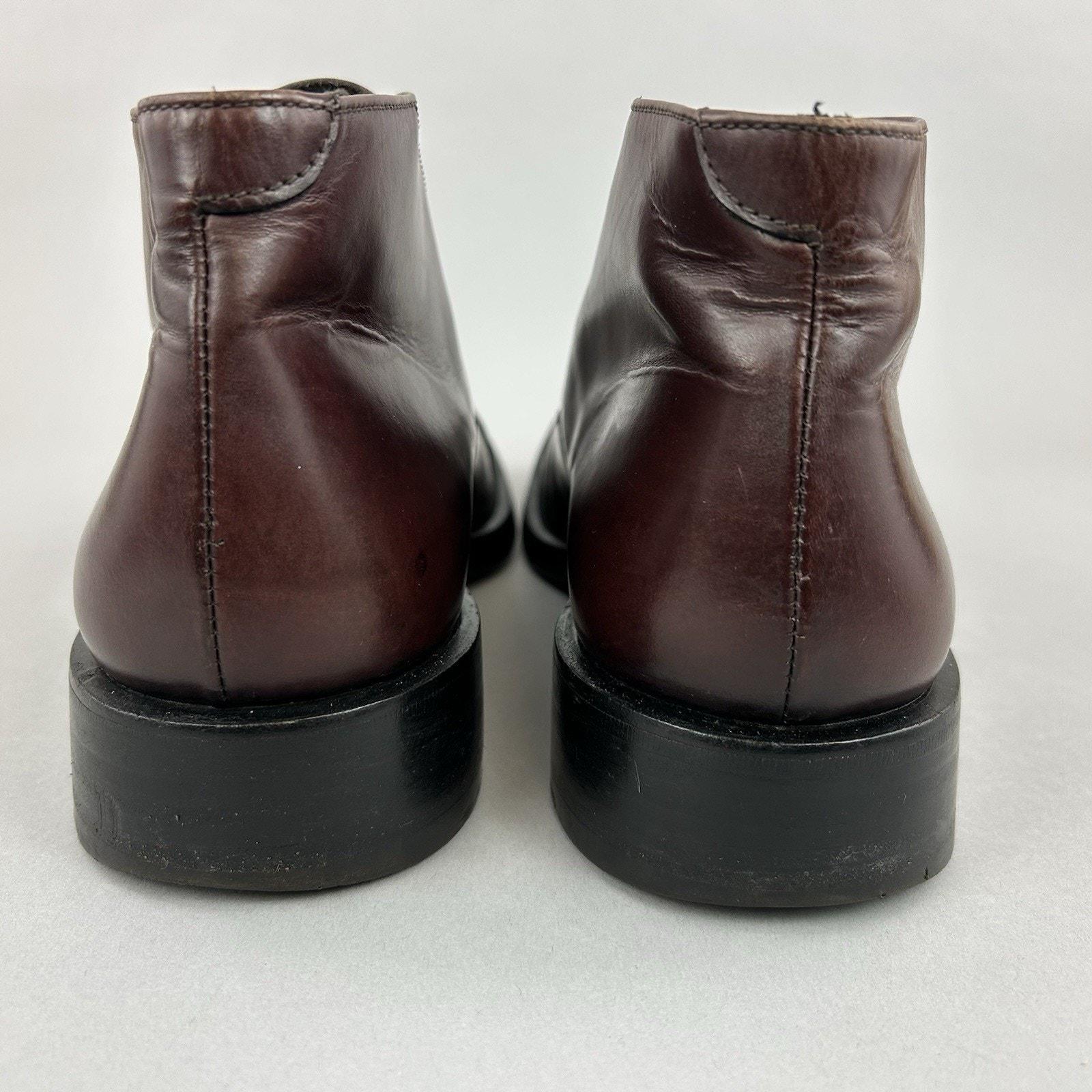 Prada Brown Leather Chukka Lace up Vintage Cap Toe Dealer 