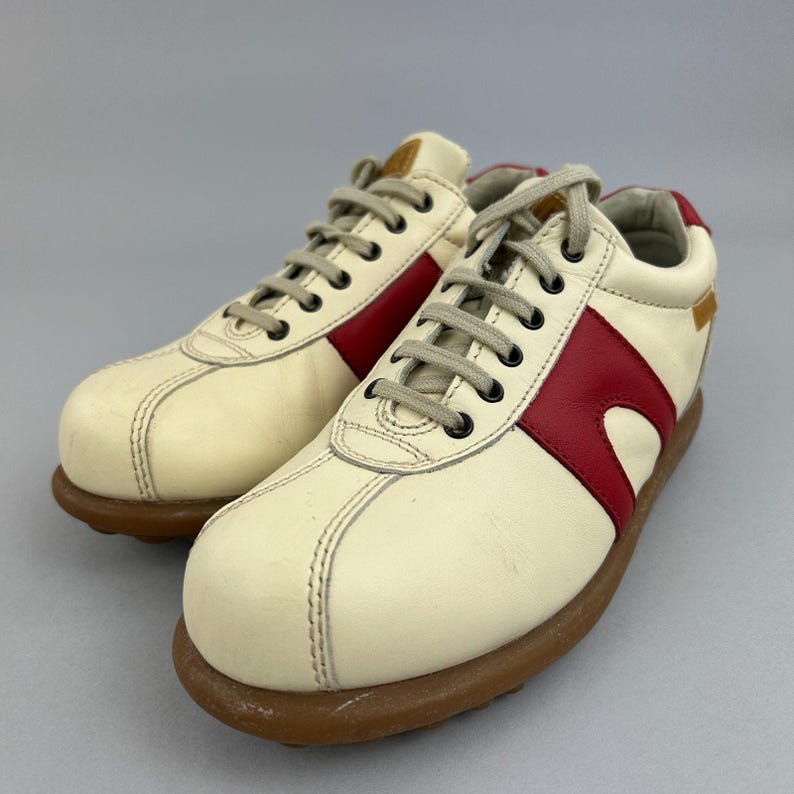 Camper Shoes Size EU36 UK3 Pelotas Ariel Cream Leather Bowling Sneaker Trainers image 10