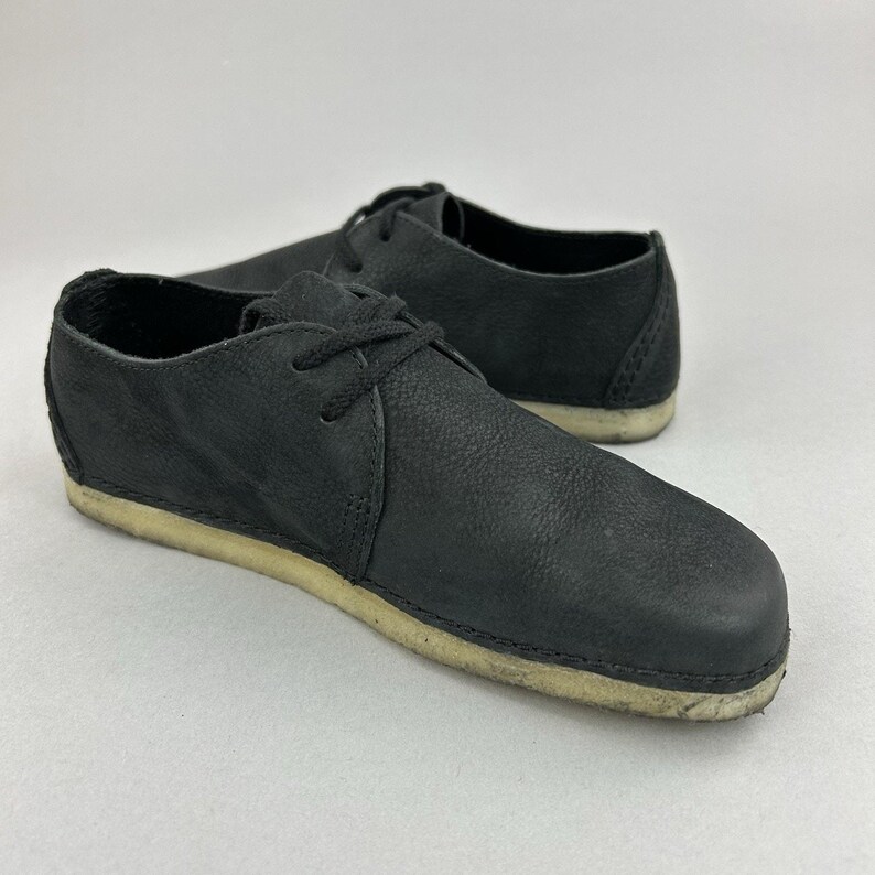 Clarks Originals Ashton Schwarze Leder Derby Flache Lässige Boho Wanderschuhe UK 3,5 Bild 7
