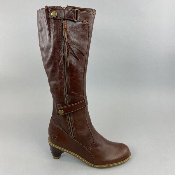 Dr. Martens 11436 Jena Brown Leather Zip Up Tall Boho Hippie Festival Bootie Boots US5 EU36 UK3