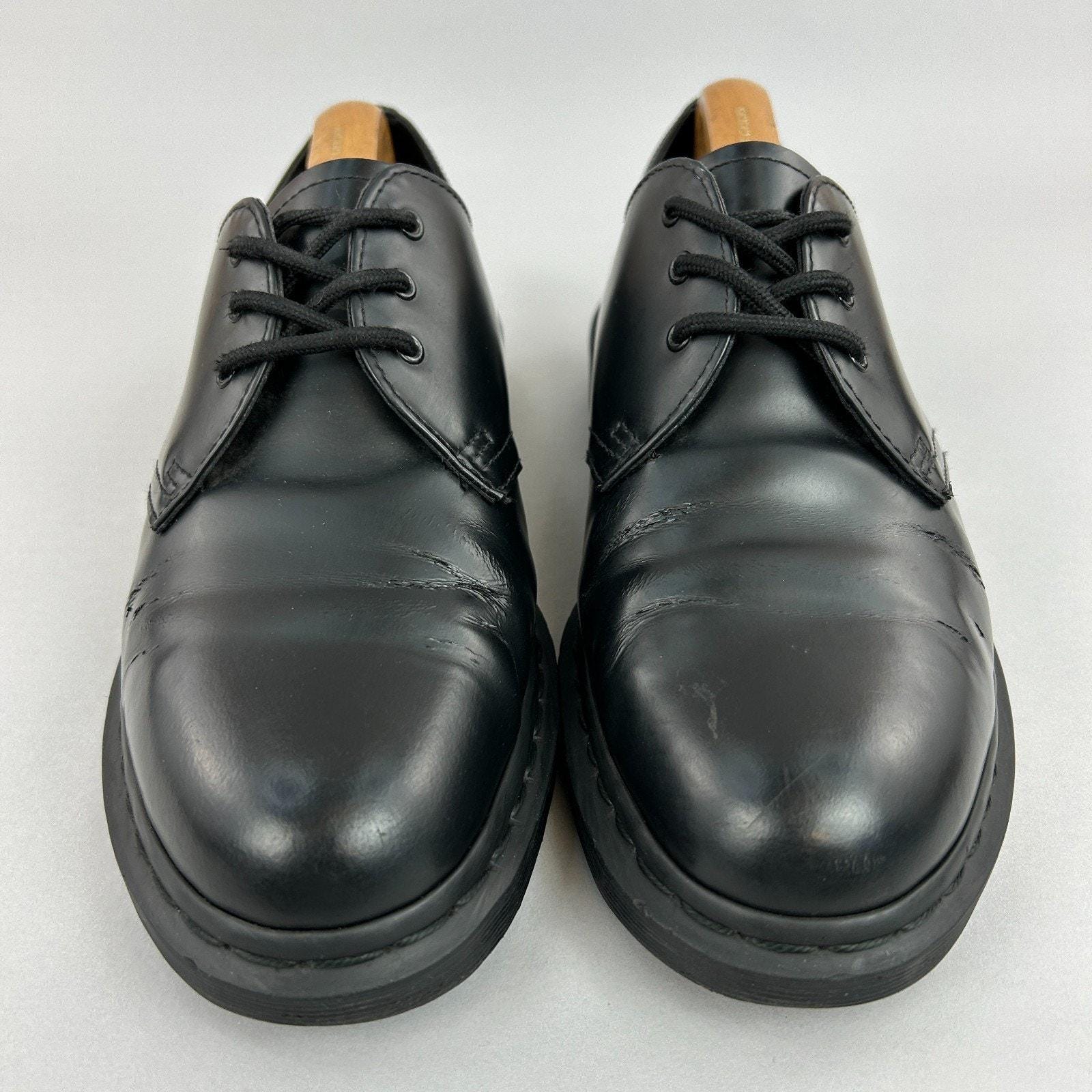 Dr Martens Shoes Size UK8 1461 Mono Black Leather Oxford Lace up