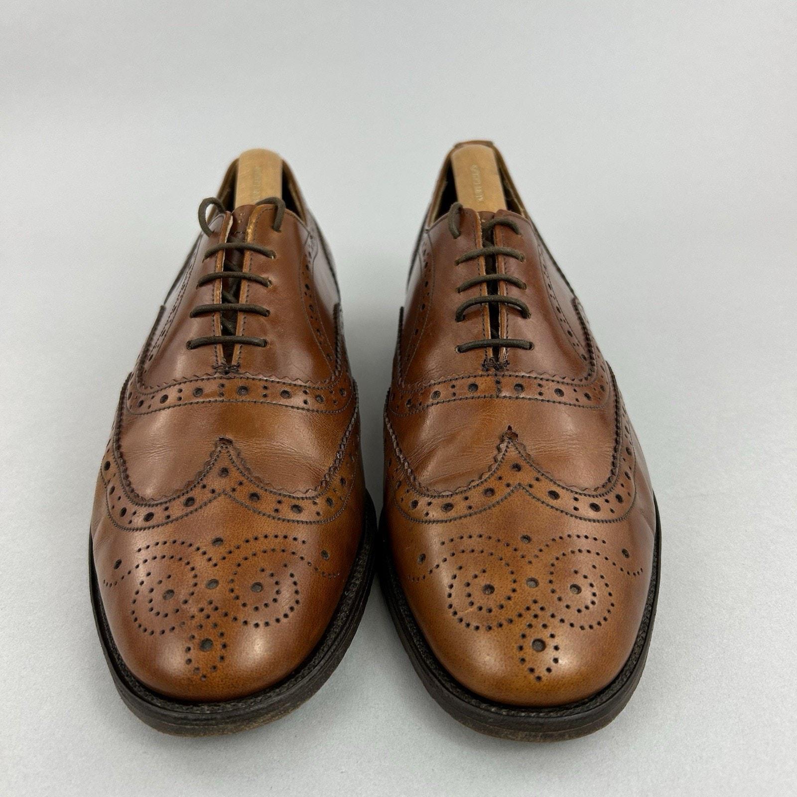 Loake L1 Brown Suede Formal Brogues Wingtip Dress Goodyear Welted Shoes US 8.5 Loake L1 Brown Oxford Brogue Goodyear Welted Men main image 2