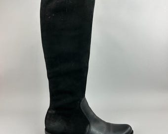 Black Leather Knee High Zip Riding Boots (EU39/UK6) – Pre-owned