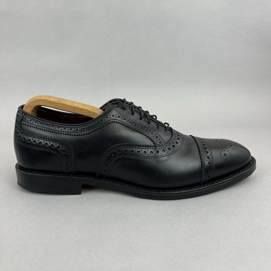 Brooks Brothers English Officer Shoes Men 6.5E Leather Black