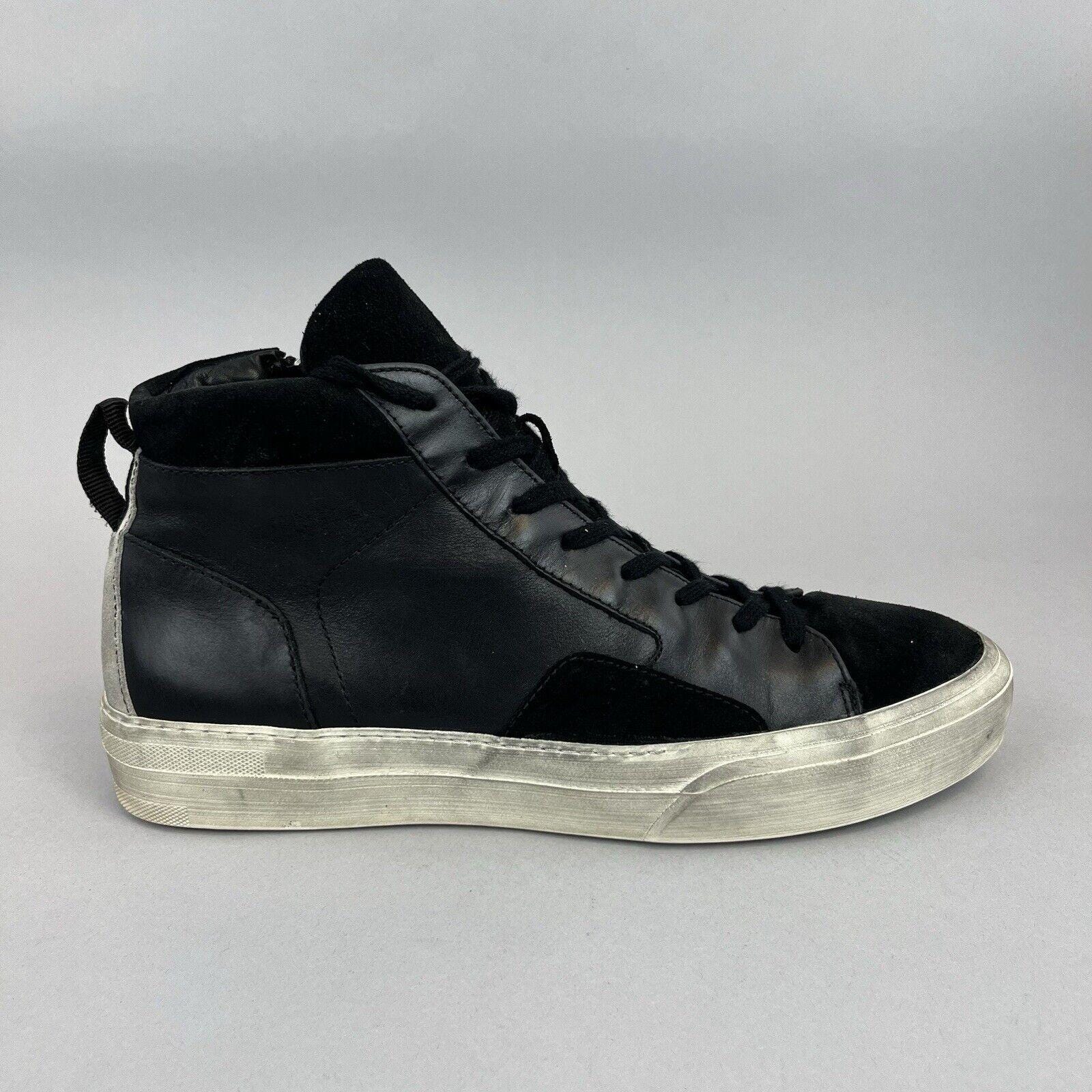 John Varvatos 315 Black Distressed Hitop Sneakers Biker  display picture 2