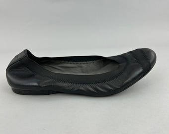 Stuart Weitzman Russell & Bromley Shoes Size US7 UK4.5 Ballerina Black Leather