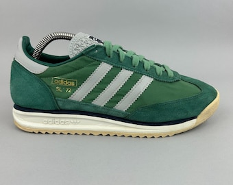 Adidas Trainers Size Men's UK8 Originals SL72 RS Green Suede Low Sneakers Shoes