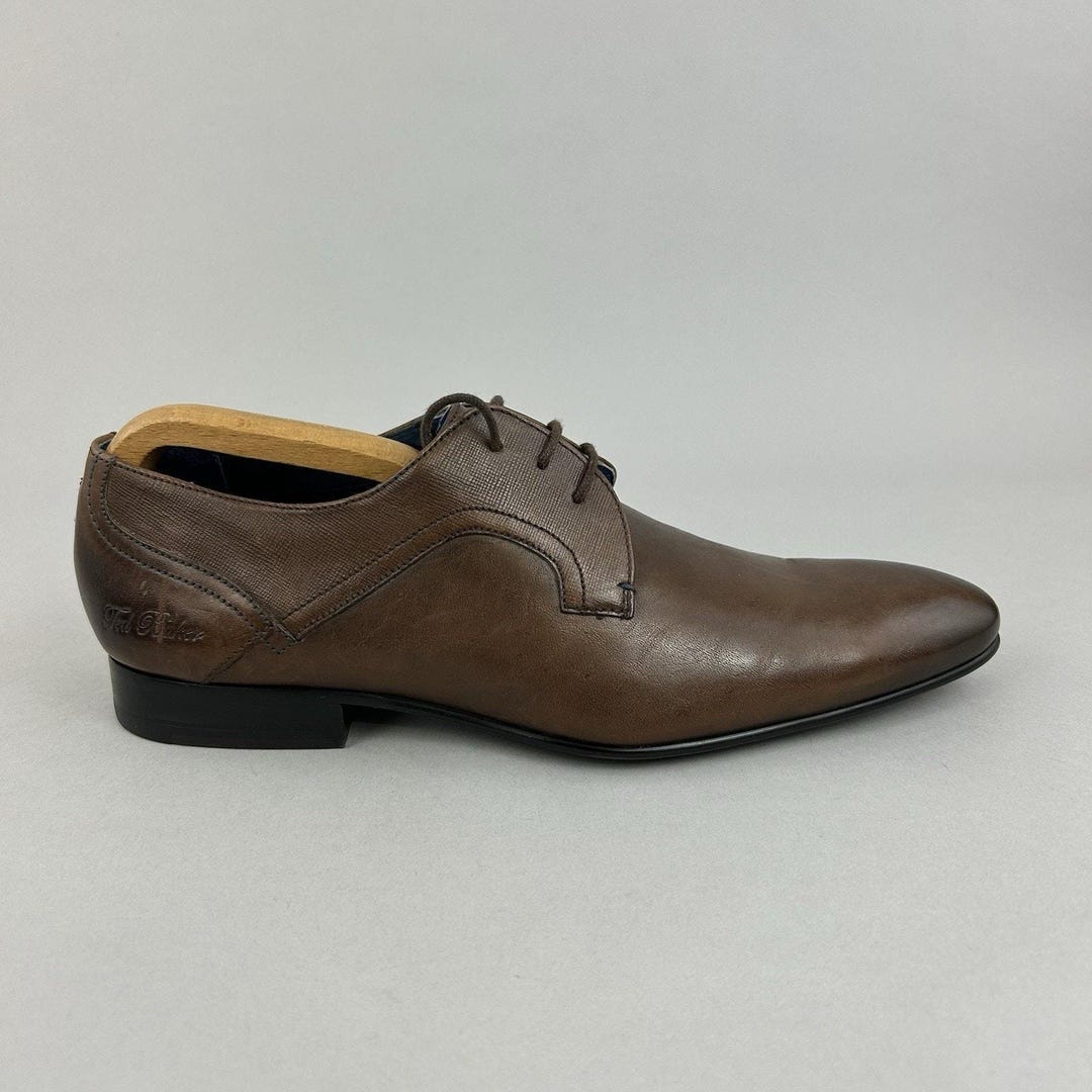 ted baker brown dress shoes Pelton Leather Oxford Formal Lace up US8 EU41 UK7 Derby shoes
