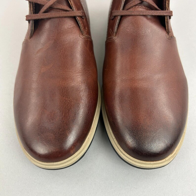 Clarks Glaston Mellanbruna Läder Chukka Läder Lätta Klackstövlar Storlek EU41 UK7 bild 3