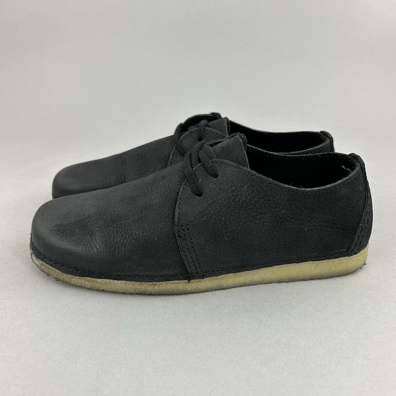 Clarks Originals Ashton Schwarze Leder Derby Flache Lässige Boho Wanderschuhe UK 3,5 Bild 3