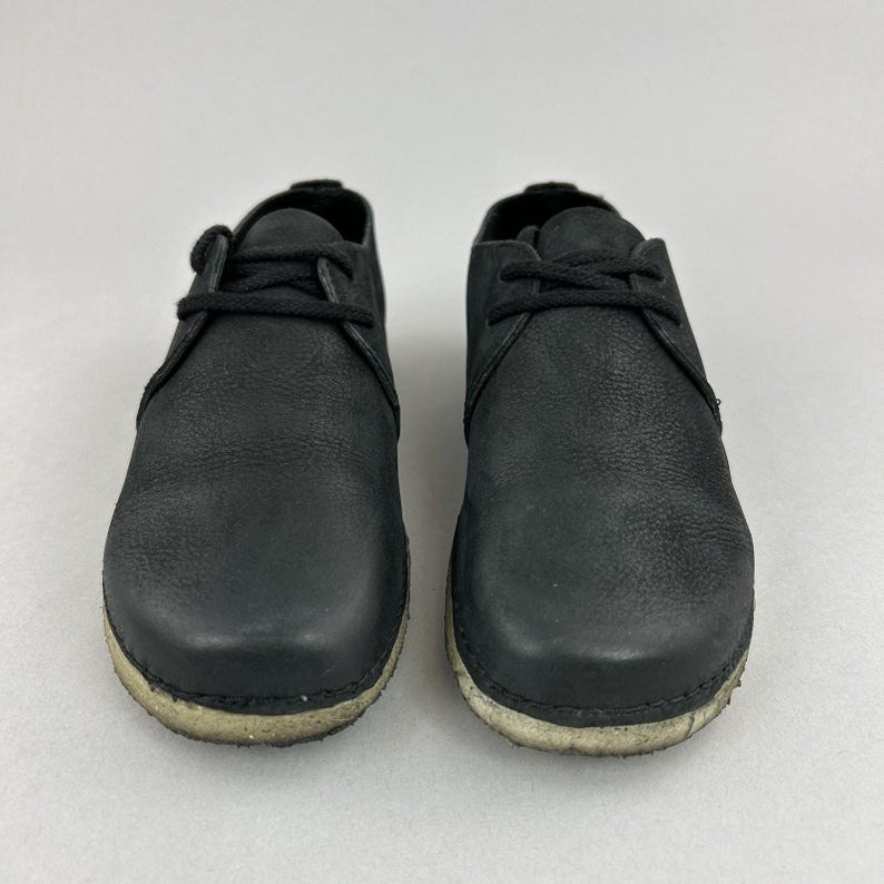 Clarks Originals Ashton Schwarze Leder Derby Flache Lässige Boho Wanderschuhe UK 3,5 Bild 2