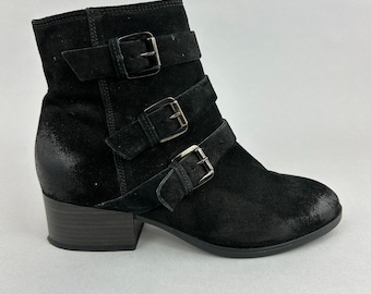 Clarks Elvina Haze zwarte cowboy-piraatlaarzen met bikerrits en gesp, zwarte gesp, 38 € 5,-