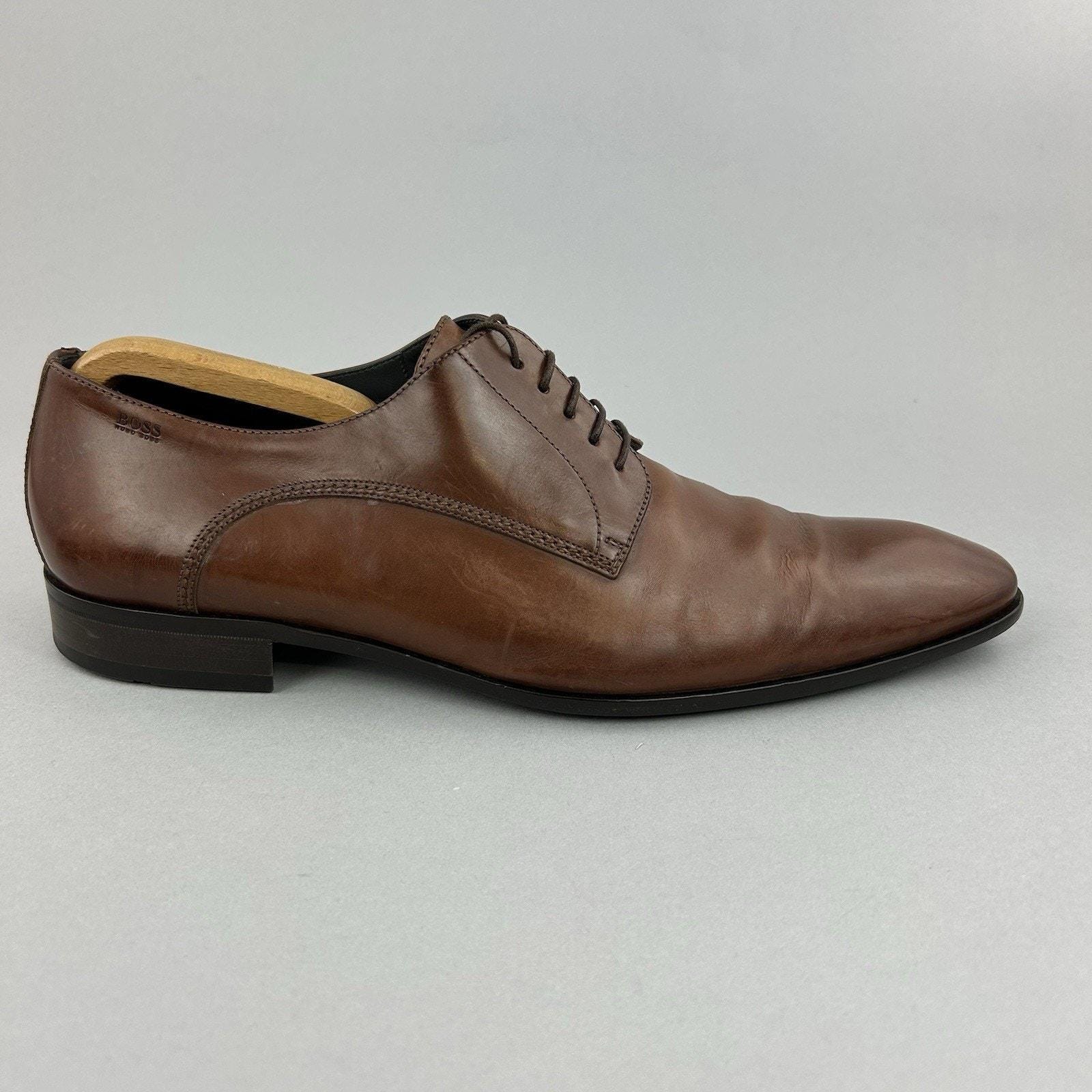 Boss Brown Leather Oxfords Classic Formal Shoes Men main image 4