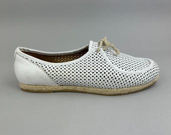 Tracey Neuls Schuhe Größe EU40 UK7 Weiße Leder Cut-Out Espadrille Flache Derby