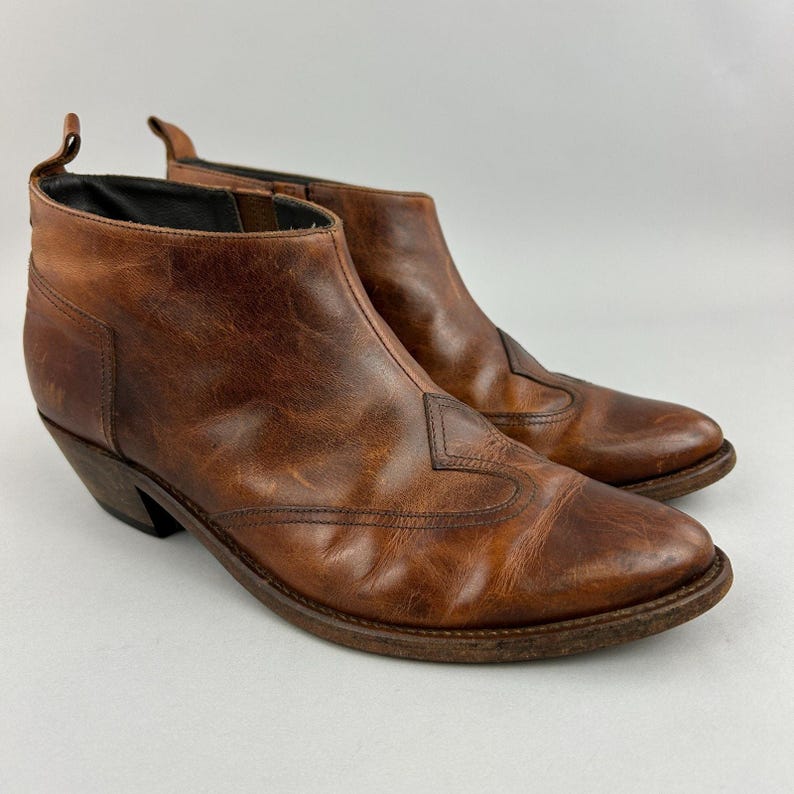 Golden Goose Boots Size EU41 UK8 Deluxe Brown Cowboy Western Chelsea Boho Bootie image 7