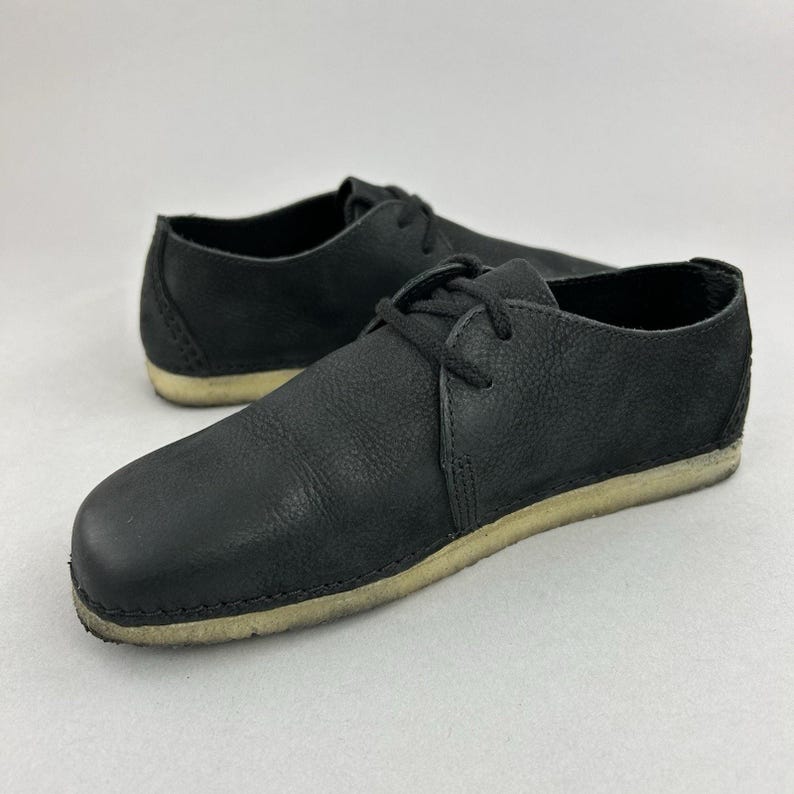 Clarks Originals Ashton Schwarze Leder Derby Flache Lässige Boho Wanderschuhe UK 3,5 Bild 6