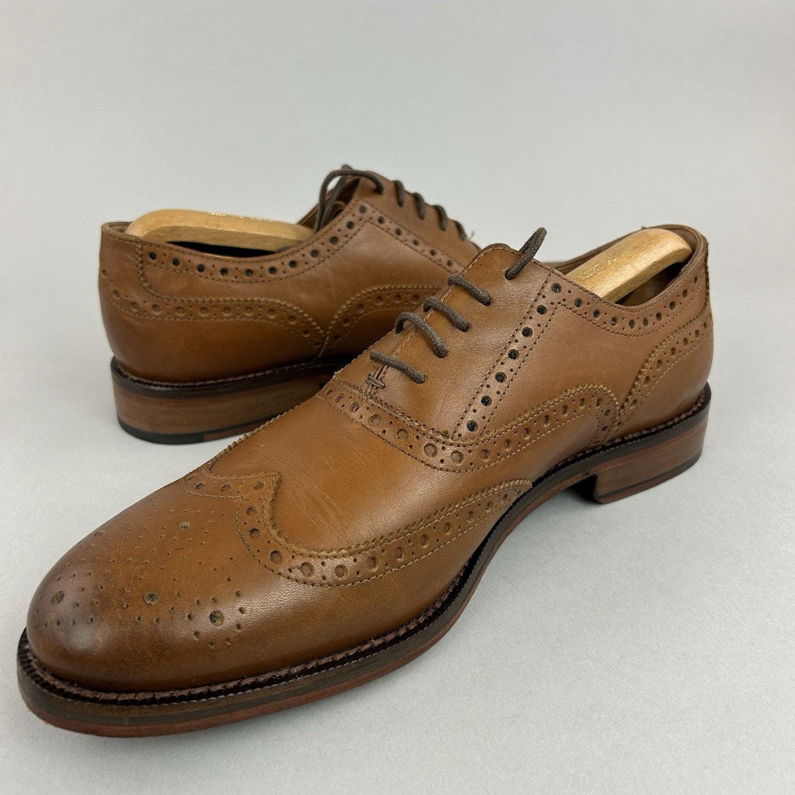 Yilote Men\'s brogue leather shoes Wingtip Brogue Oxford- Navy & Grey | Lethato main image 2