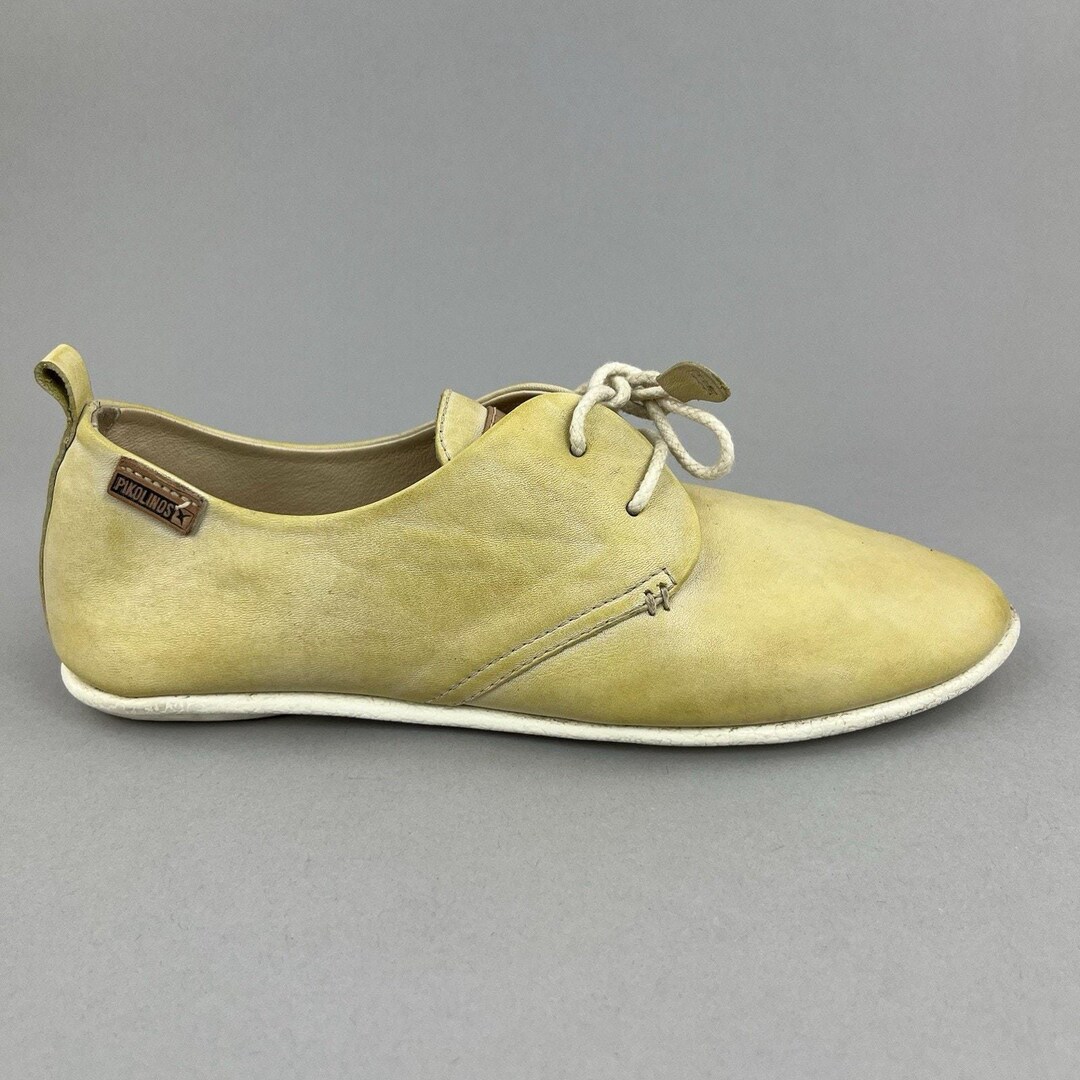 Pikolinos Yellow Leather Derby Flat Lace up Comfort Dress  display picture 3