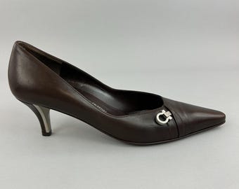 Salvatore Ferragamo Shoes Size US6 B UK3 - 3.5 Narrow Brown Slip On Court Pump