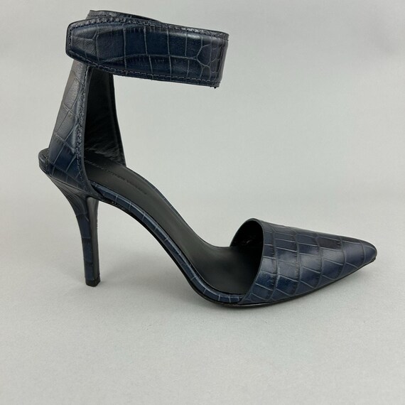 Alexander Wang Lapis Liya Navy Croc Print Slingback Heels Dress