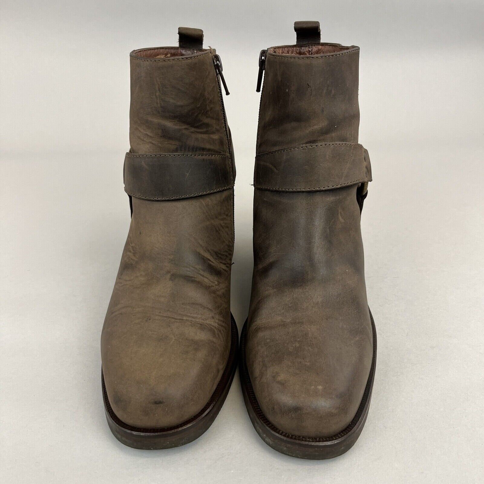 Russell Bromley Harness Ankle Zip up Brown Distressed Cowboy Biker Ringo Bootie Festival Western Boots EU37 UK4 Etsy UK