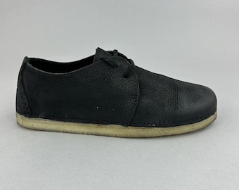 Clarks Originals Ashton svarta läder Derby platta casual boho promenadskor UK3.5