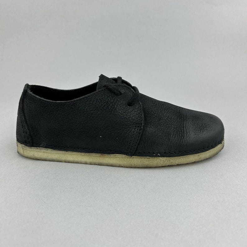 Clarks Originals Ashton Schwarze Leder Derby Flache Lässige Boho Wanderschuhe UK 3,5 Bild 1