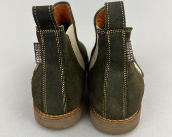 Penelope Chilvers Safari Khaki Suede Pull on Chelsea Dealer Boots
