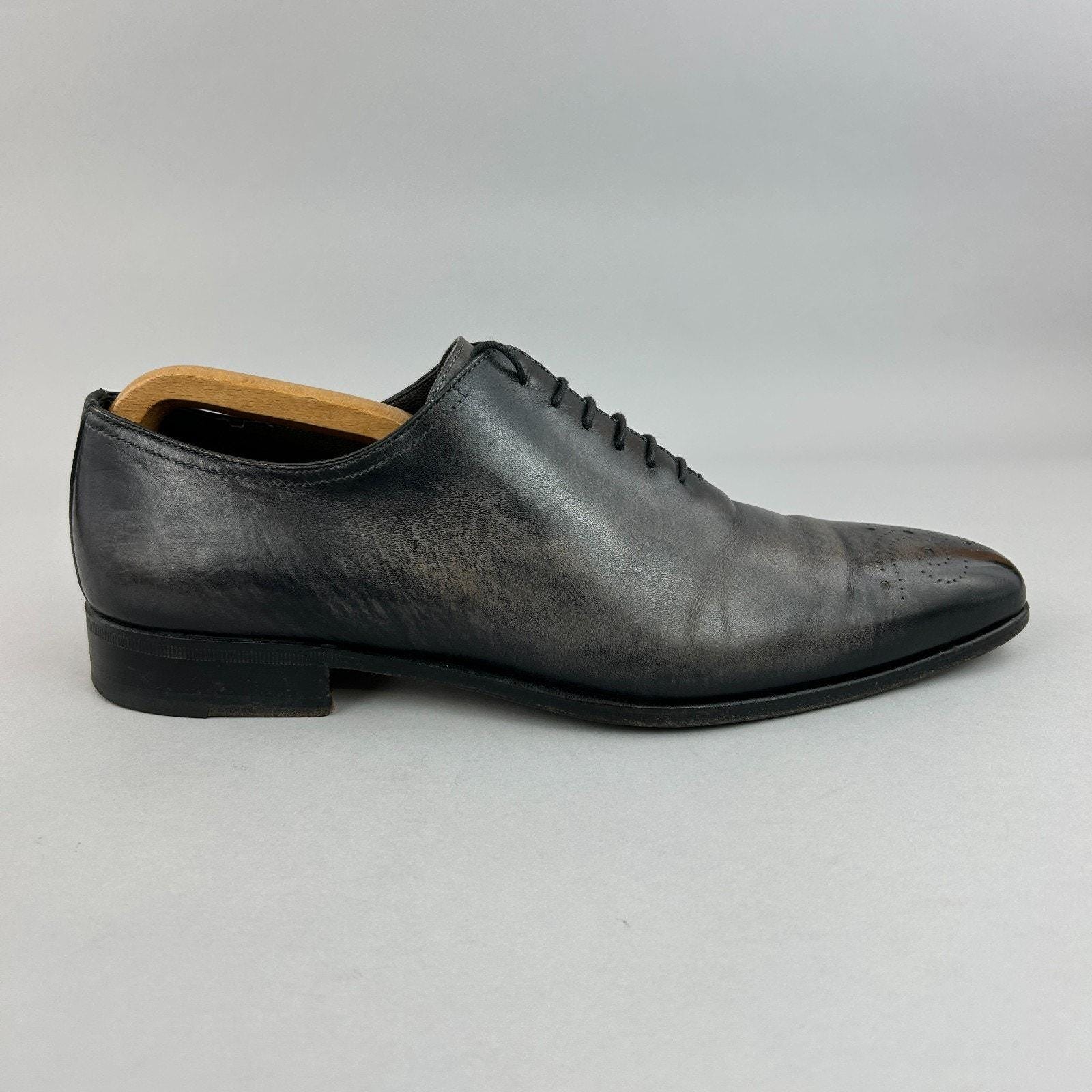 Moreschi Mens Italian Made Leather Lace Up Quiet Luxury Oxford Dress Shoes 9.5 Moreschi Italy Dark Brown Calf Skin Leather Brogue Oxford  main image 3