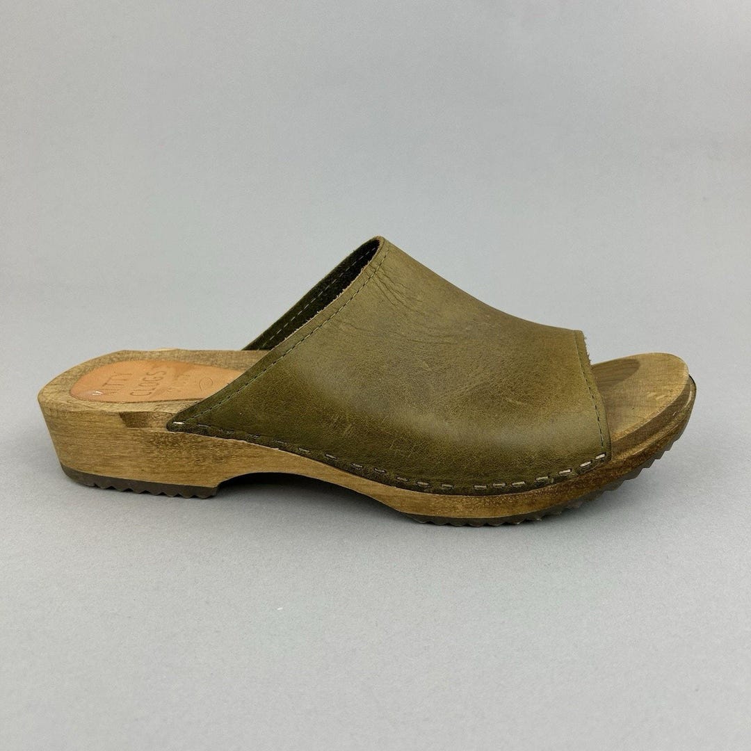 Kitty Clogs Studio Sweden KIT + Clogs Khaki Mules Boho Wooden Sandals ...