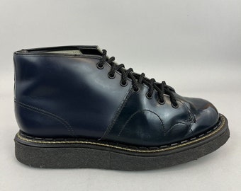 George Cox Made In England Vintage Patent Navy Green Chukka Desert Crepe Festival Circus Boots UK8.5