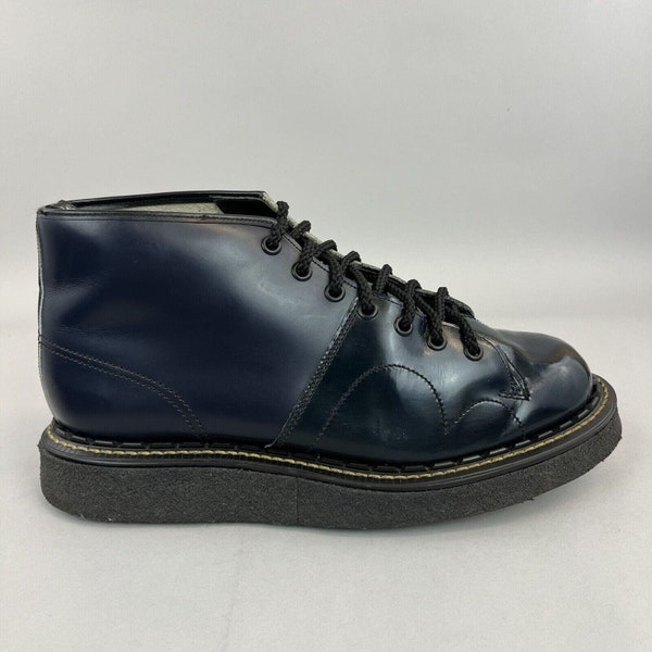 George Cox Made In England Vintage Patent Navy Green Chukka Desert Crepe Festival Circus Boots UK8.5