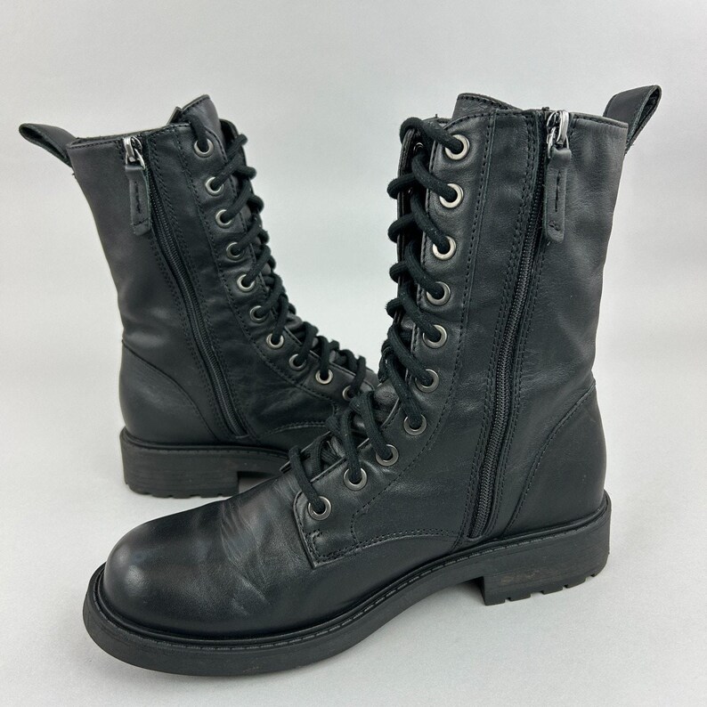Clarks Boots Size UK4 Wide Orinoco Style 2 Black Lace Zip Military Combat Bootie image 9