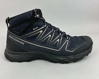 Salomon Boots Größe UK4 Onis Mid Goretex Navy Wandern Walking Hiker Wasserdicht