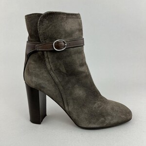 LK Bennett Brown Suede Ankle Booties: High Heel Boots (EU38 UK5)