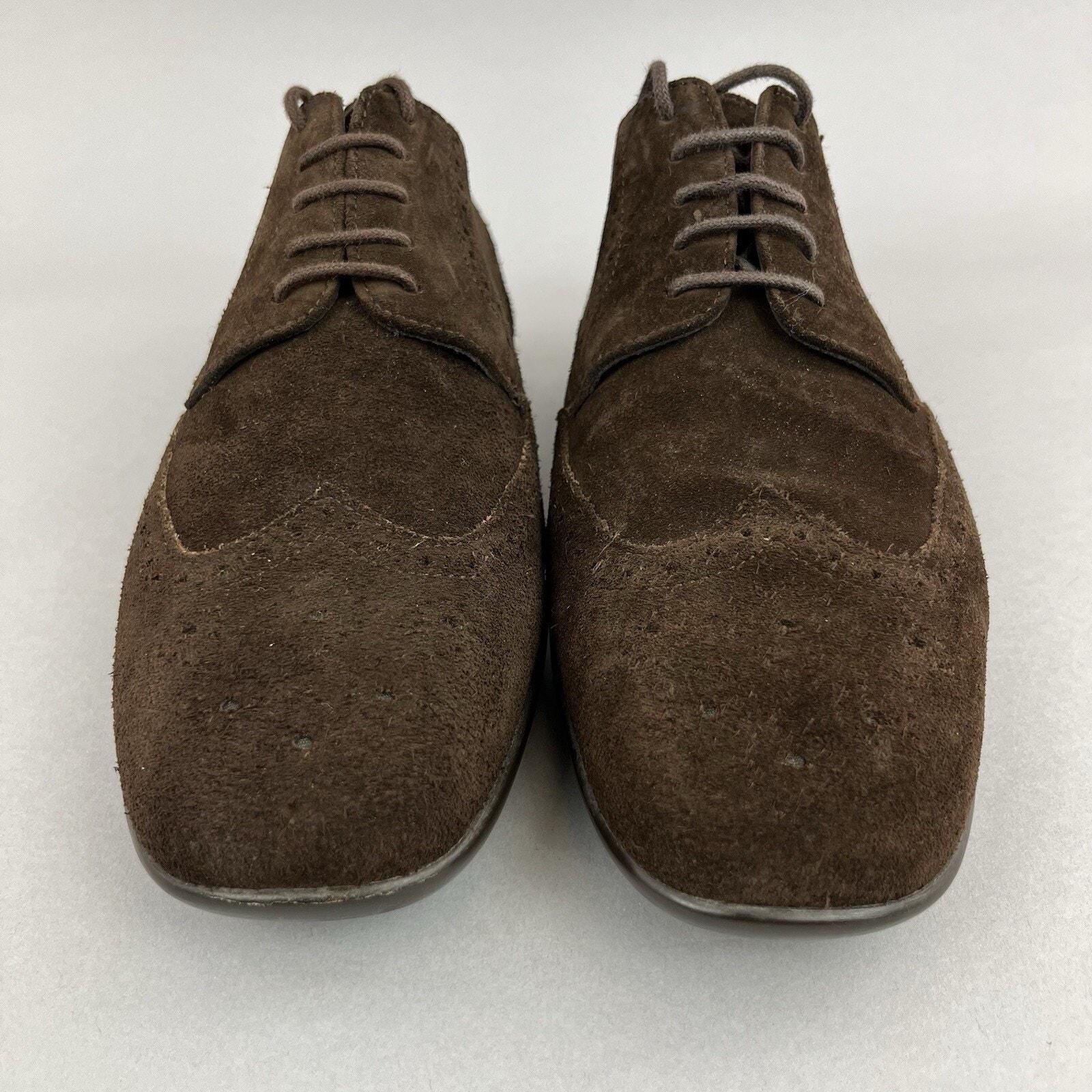 Charles Tyrwhitt Size UK 10 J (Wide) US 11 Brown Suede Brogue Wingtip Shoes Charles Tyrwhitt Brown Suede Oxford Brogues Wingtip Lace up  main image 3