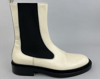 Jil Sander Women's Leather Ankle Pull On Chelsea Bootie Dress Boots EU40 UK7