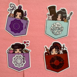 MDZS Pocket Sticker | Grand Master of Demonic Cultivation | Wei Wuxian | Lan Wangji | Jiang Cheng | Jiang Yanli