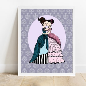 Victorian Lesbian Wall Art - Lesbian Wedding Gift  - Lesbian Art Print - Feminist Poster