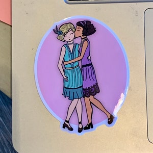 20er Lesbischer Sticker - Gatsby - Laptop Aufkleber - LGBT - Vintage - Illustration