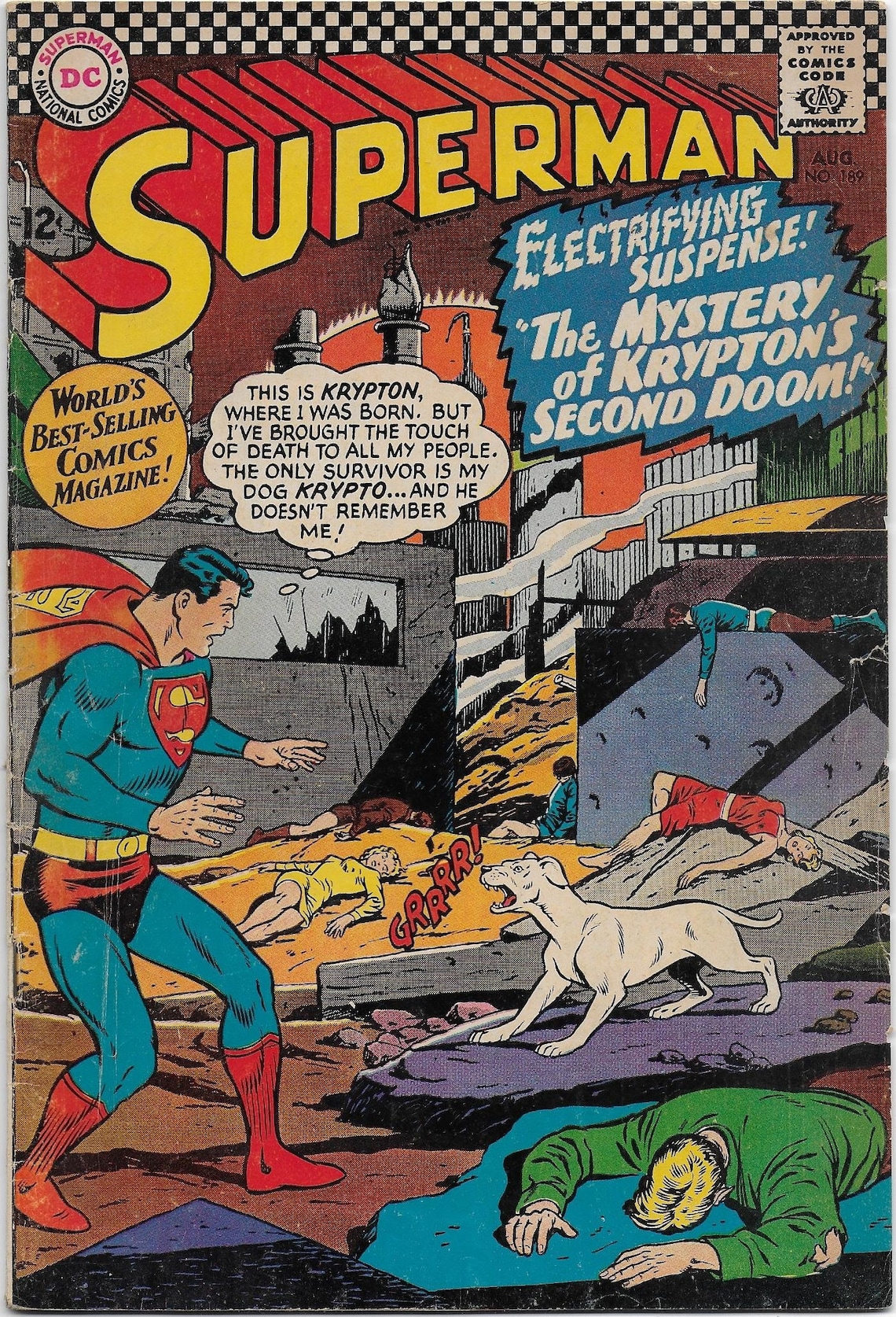 Superman 189 Silver Age Superman Comic From August 1966 Free US Shipping Etsy